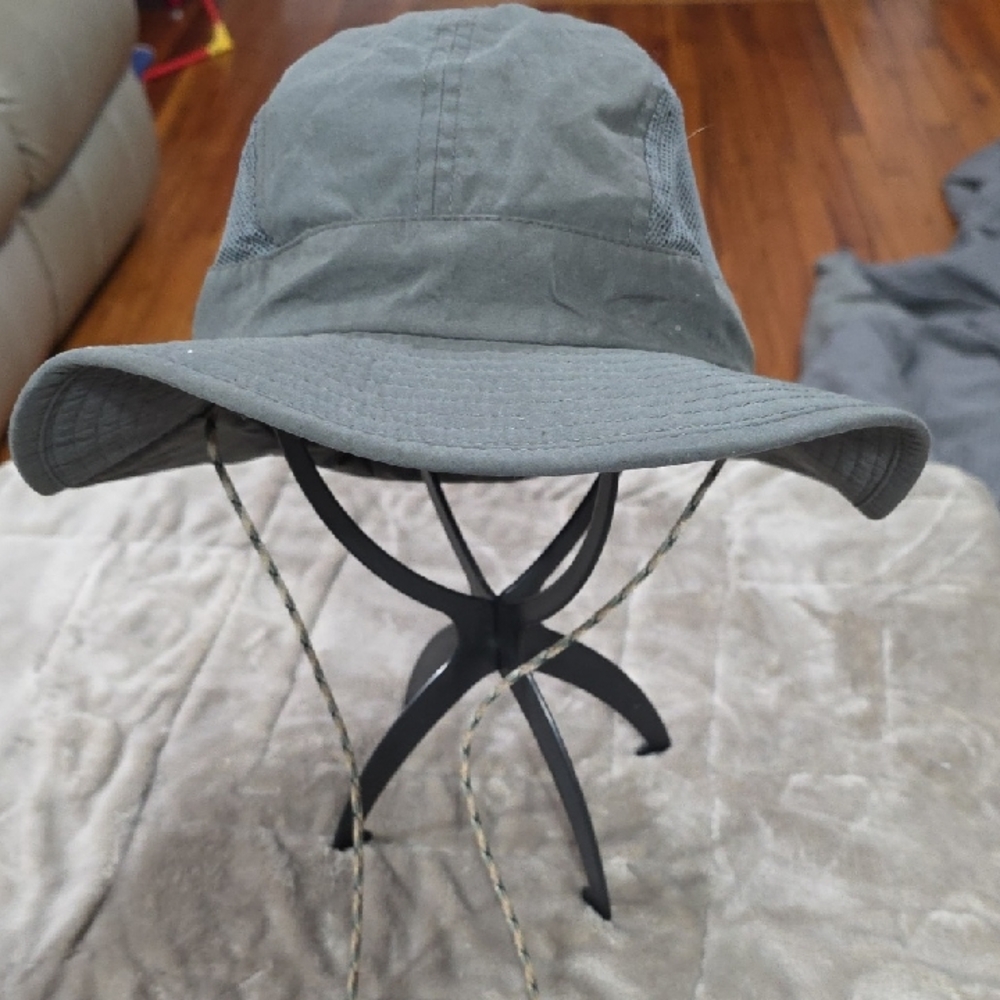 Swiss Tech Men's Boonie‎ Hat Gray Adjustable Mesh Panels Strap L/XL EUC